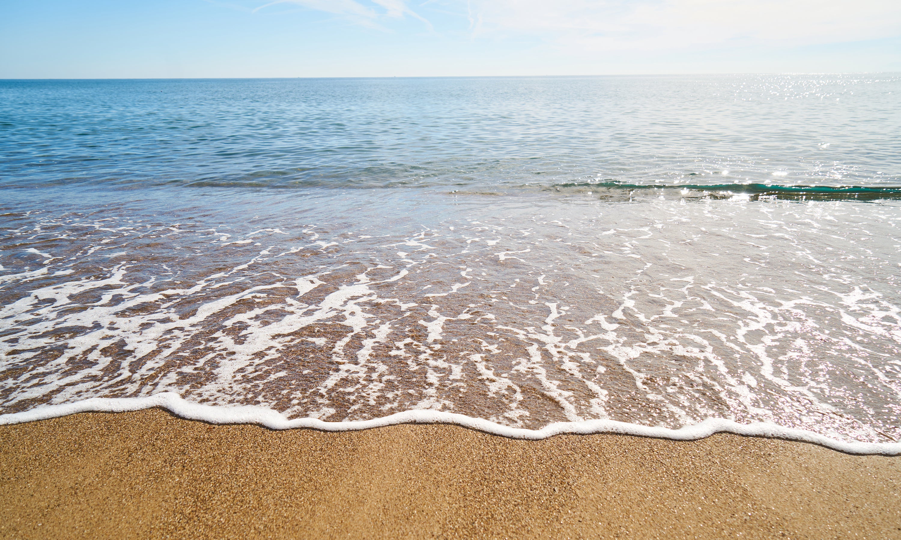 gentle waves on a beach