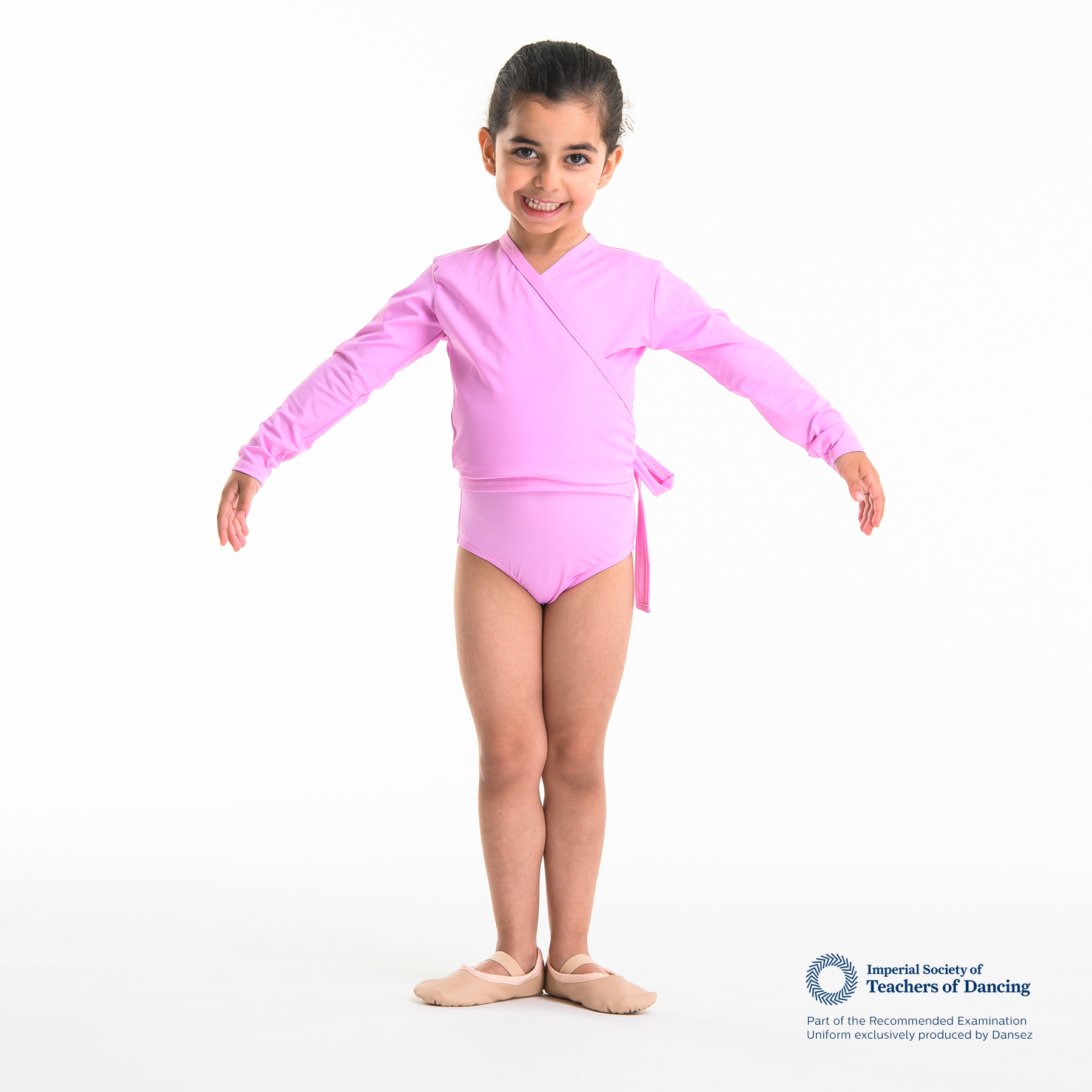 ISTD Side Tie Cardigan - Light Pink (Young Dancer)