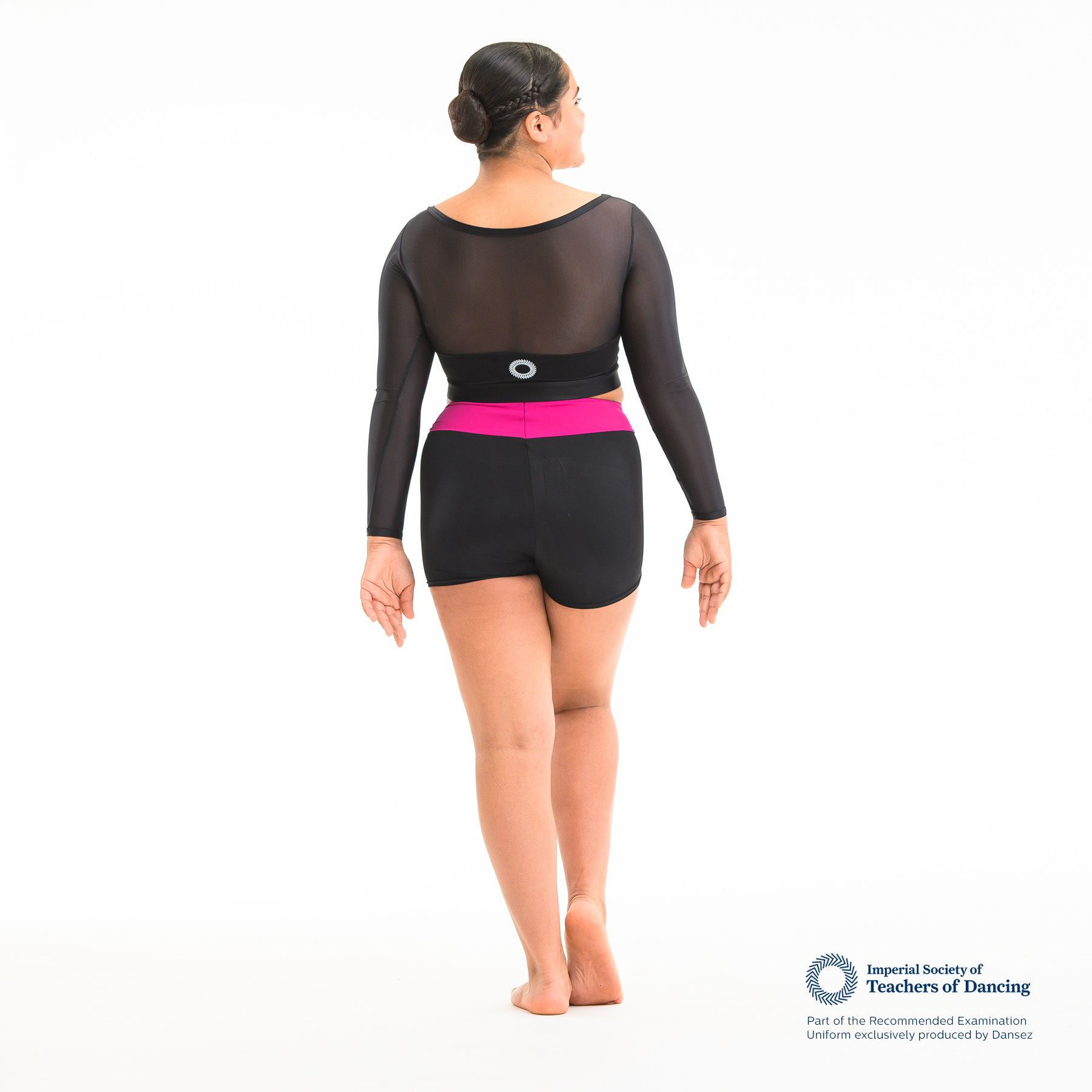 ISTD Unisex Contrast Waist Dance Shorts - Black (Teenage/Adult Dancer)