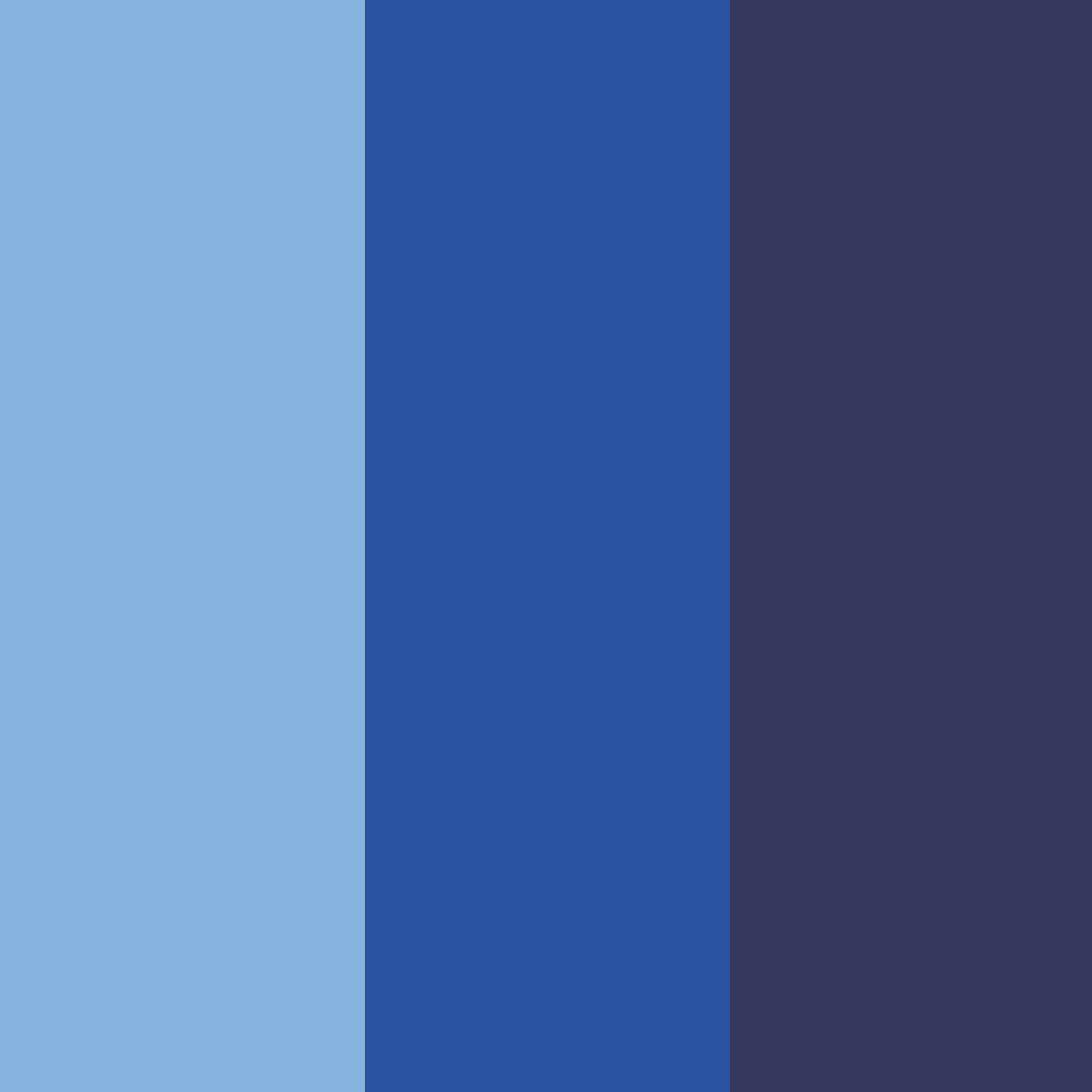 Three rectangles of shades of solid blue