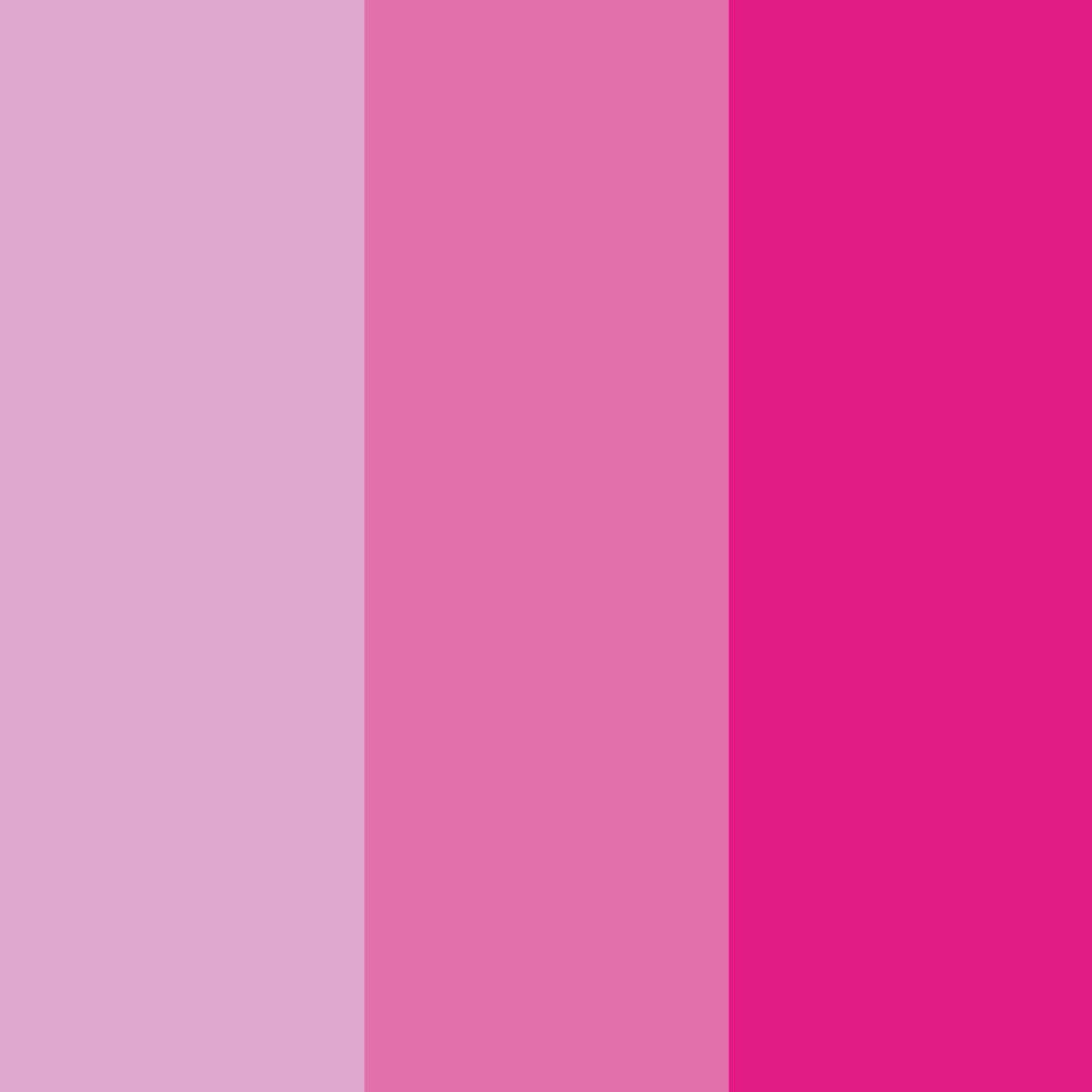 Three rectangles of shades of solid pink
