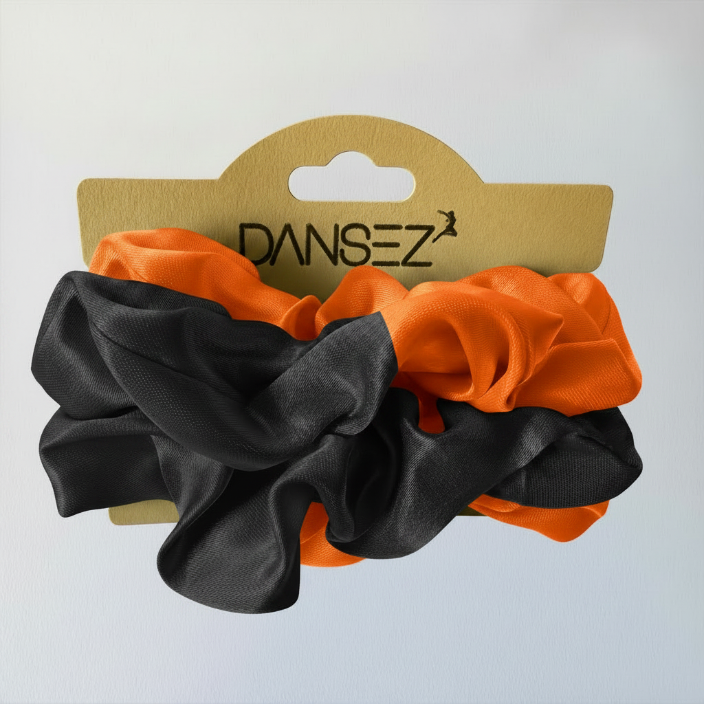 Black & Orange Scrunchie Set