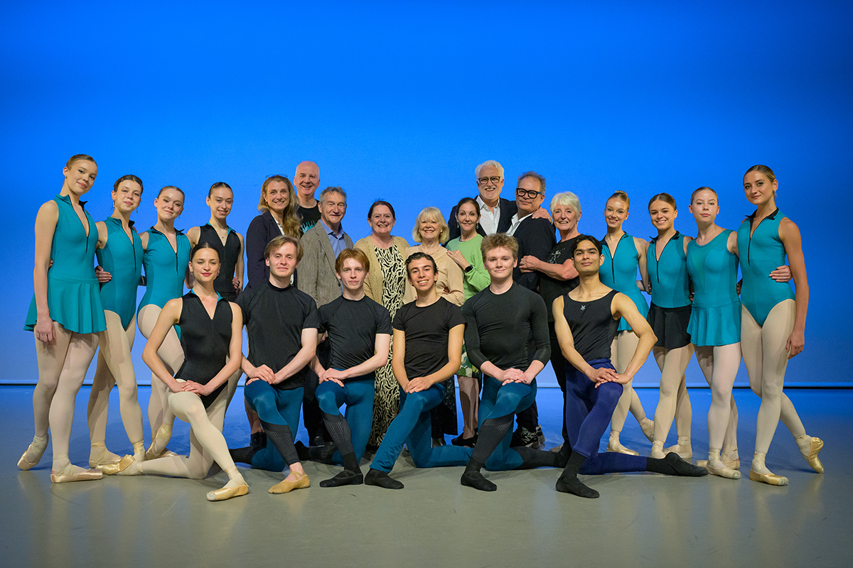 Group photograph of GradPro finalists wearing Dansez and judges
