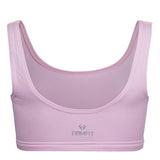 Minimal Bounce Bra in pink colour double layered compression fabric using a unique blend of Cotton/Poly/Lycra for a soft and luxurious feel  Designed for even pressure distribution with smooth reversed seams which dramatically increase comfort  levels  Supreme support of breasts’ Coopers Ligaments to reduce irreversible stretch and damage   Zero metal components associated with damage during prolonged impact movement  This product is highly recommended during the recovery period after breast surgery