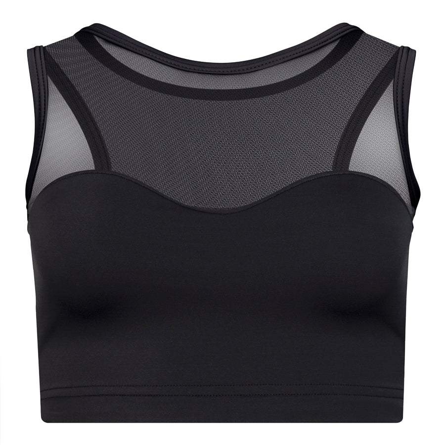 Shaped Front Crop Top Black