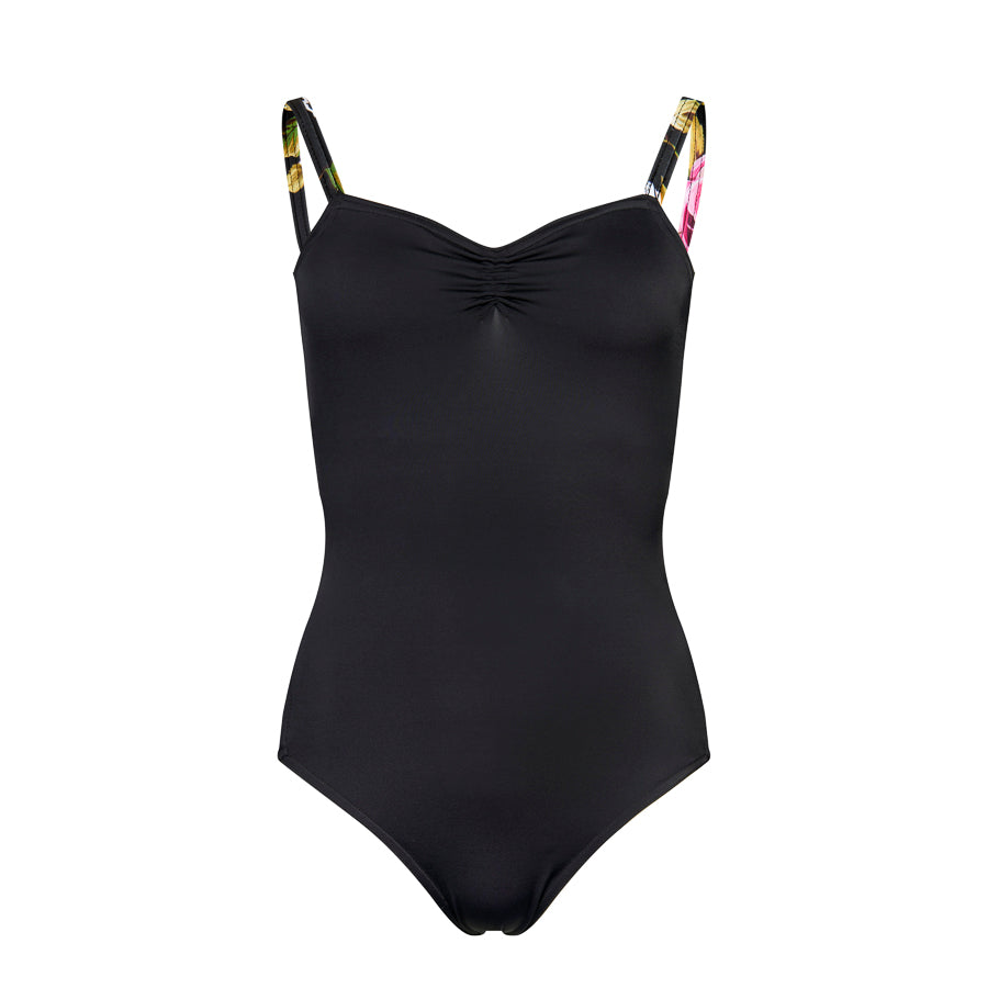 Wrap Back Camisole Leotard Rose Print