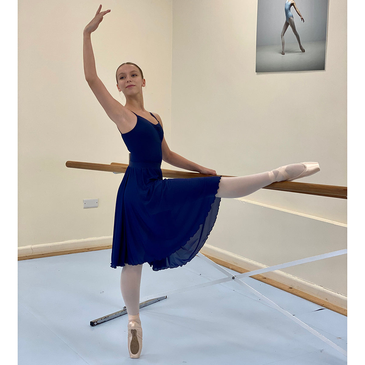 Full Circular Dance Skirt - Navy
