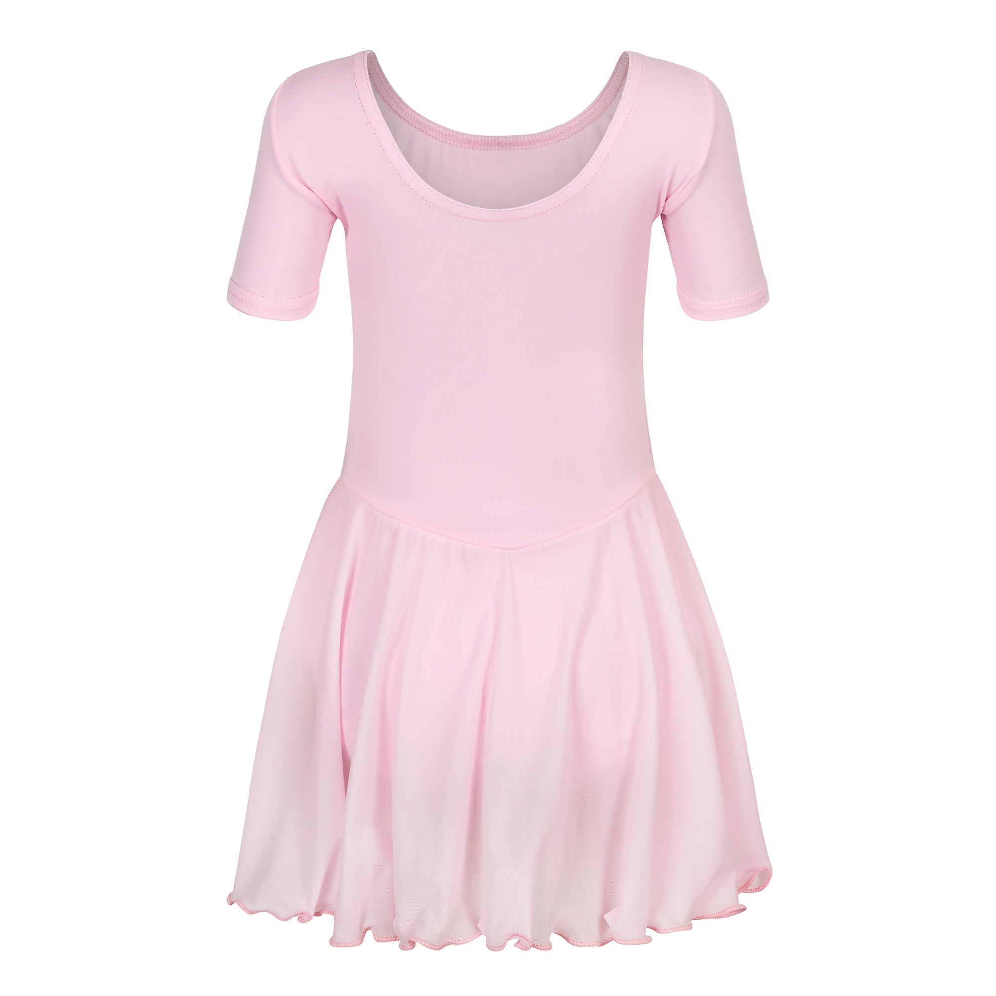 AlexiaB Long Skirted cap Sleeve Leotard Pink