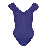 Cap Sleeve Gathered Leotard Purple - SPECIAL OFFER