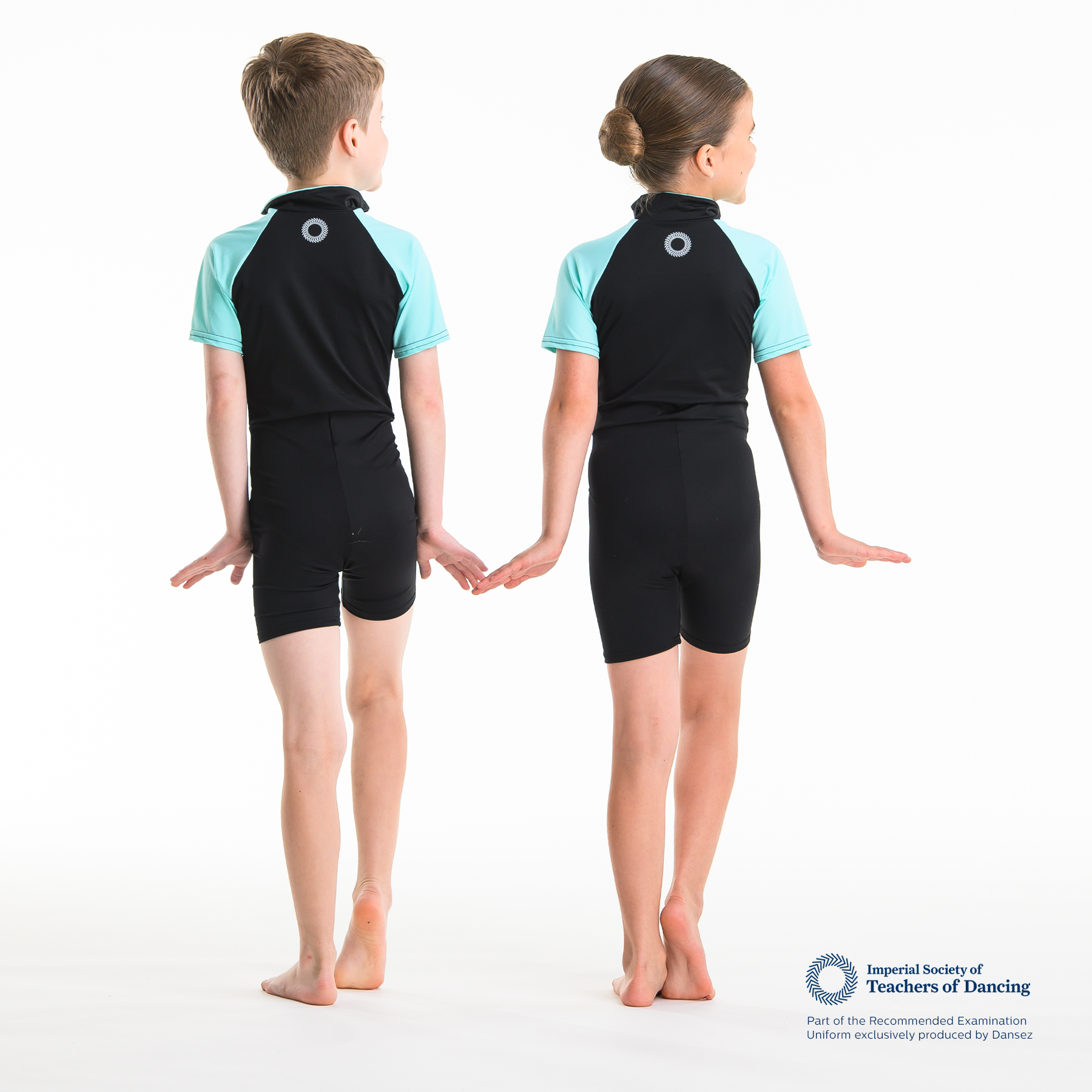 ISTD Unisex Biketard Short - Black/Light Pink (Young Dancer)