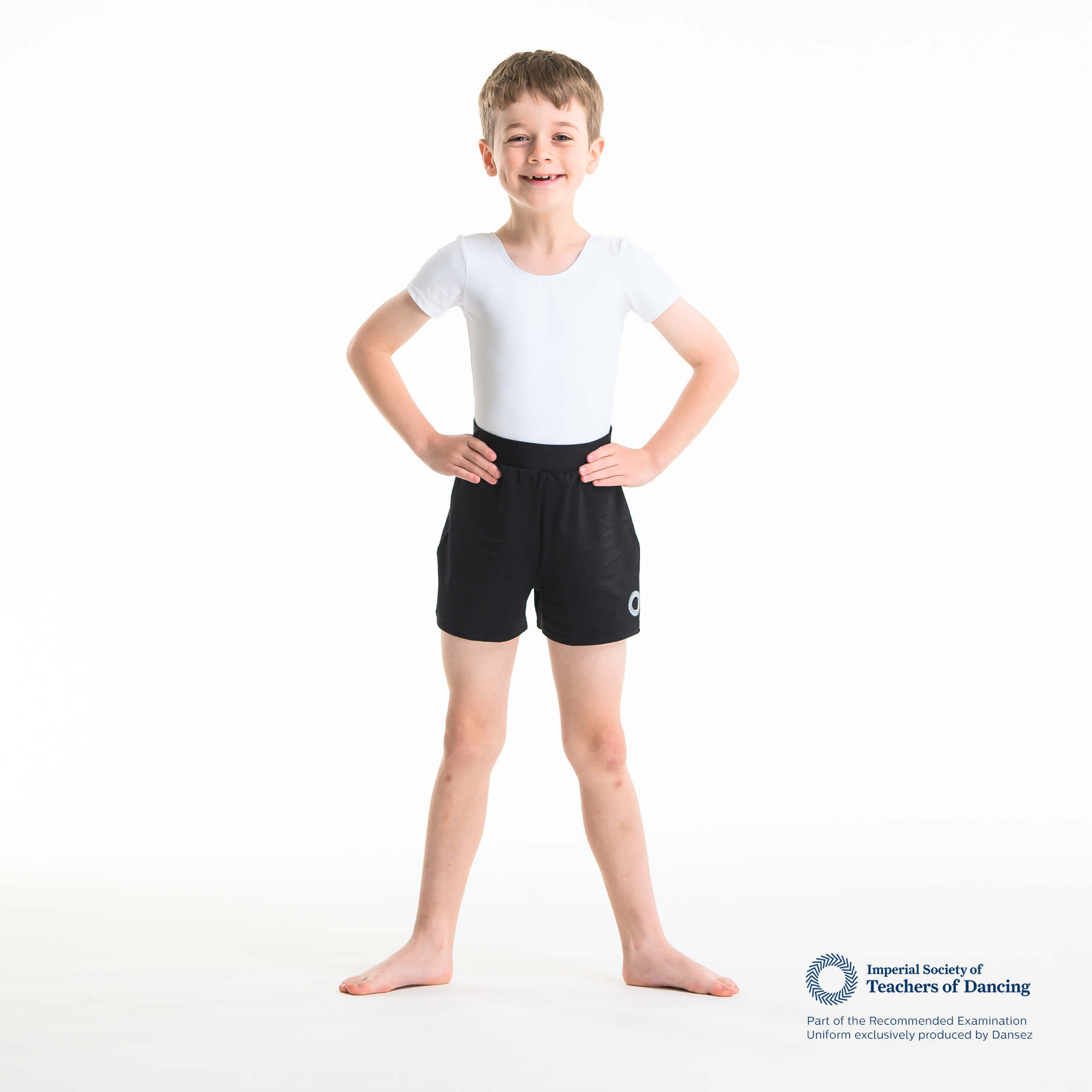 ISTD Full Bottom Leotard - White (Boys Fit Young Dancer)