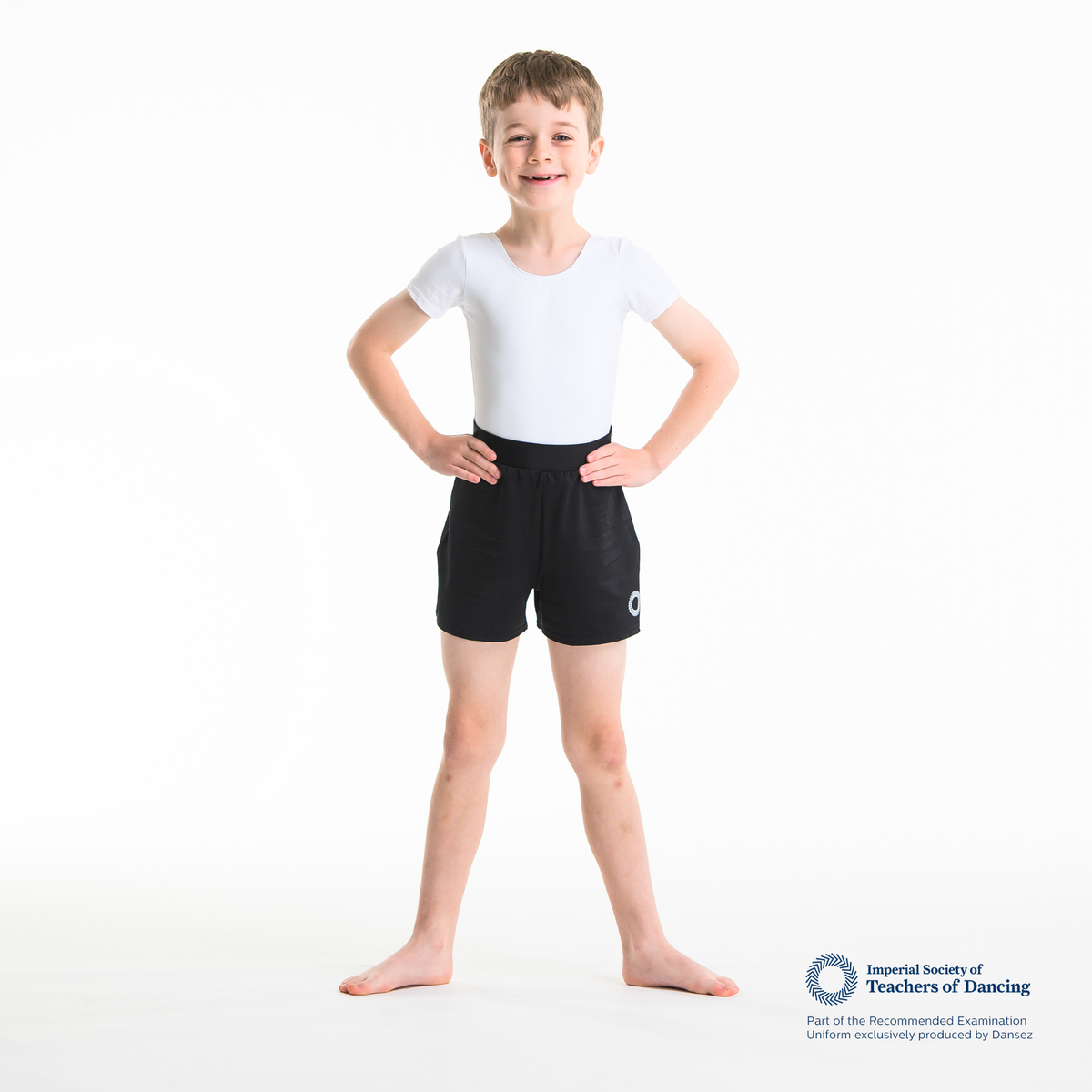 ISTD Full Bottom Leotard - White (Boys Fit Young Dancer)