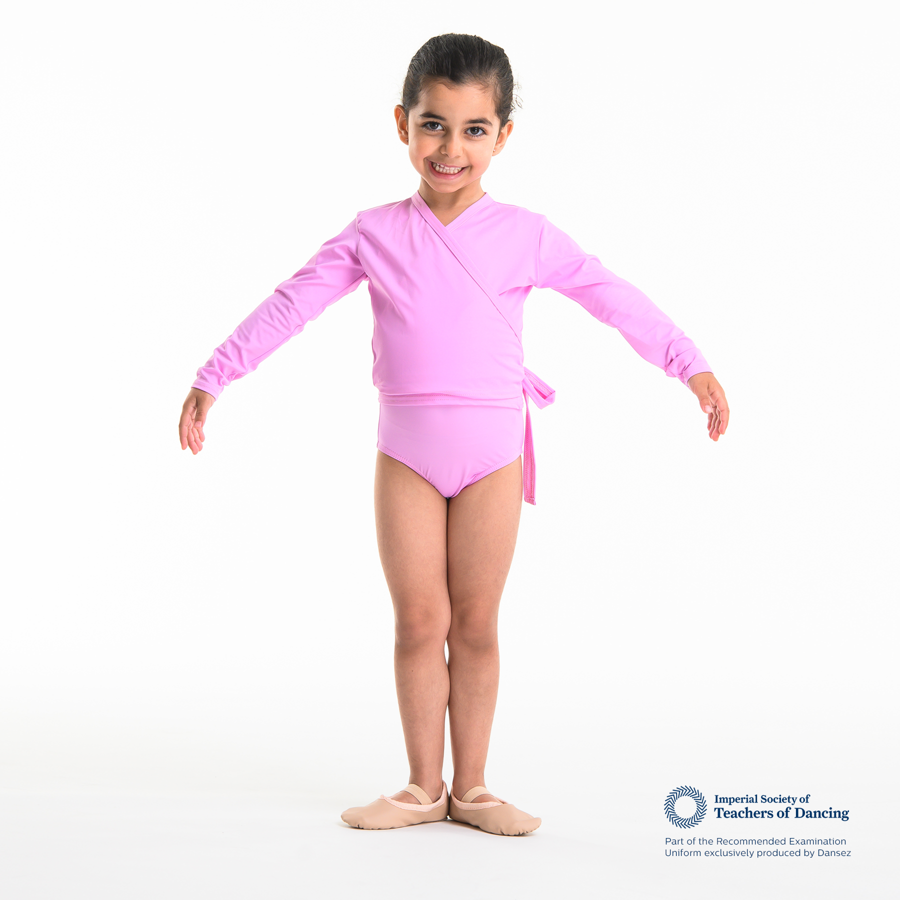 ISTD Side Tie Cardigan - Light Pink  (Young Dancer)