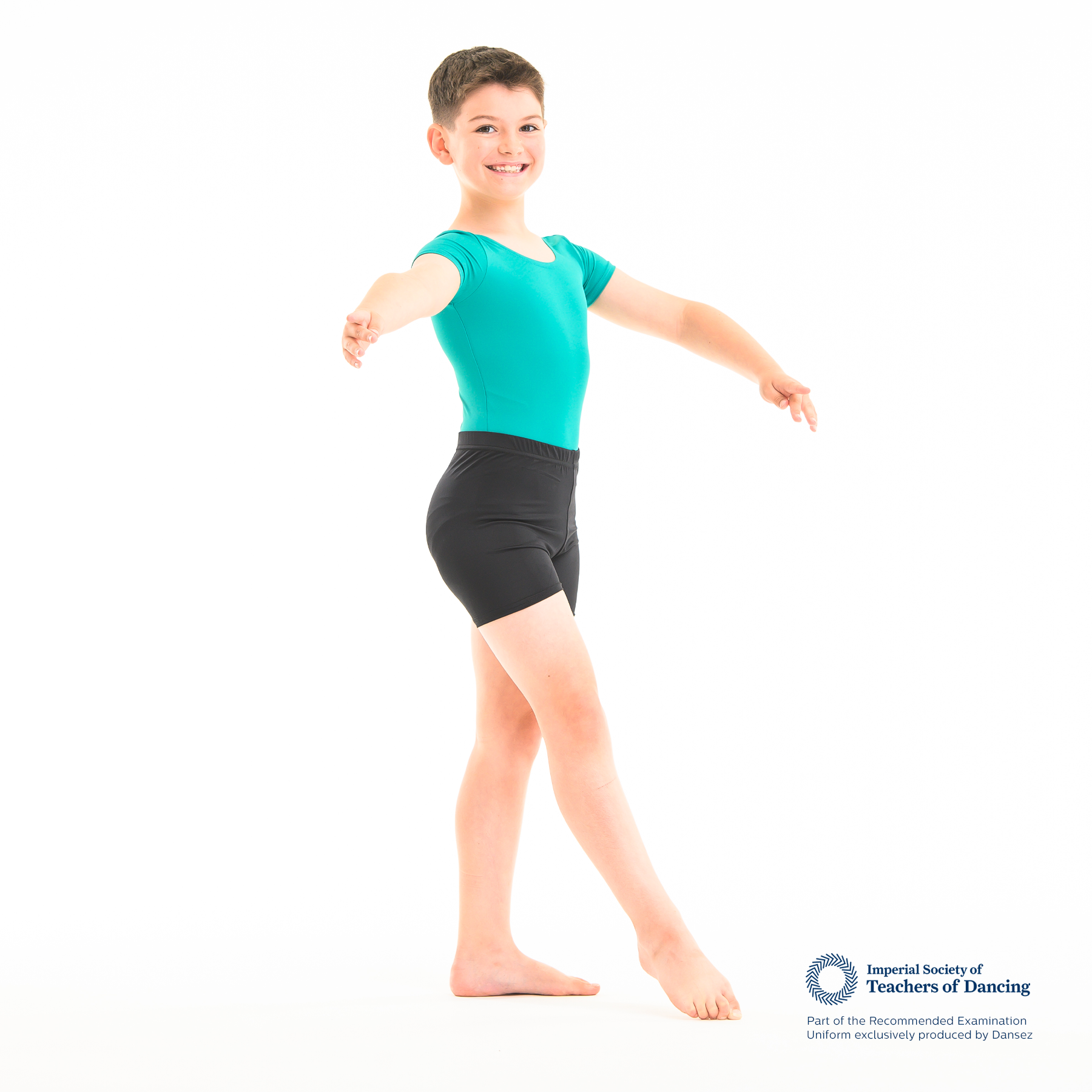 ISTD Full Bottom Leotard - White (Boys Fit Young Dancer)