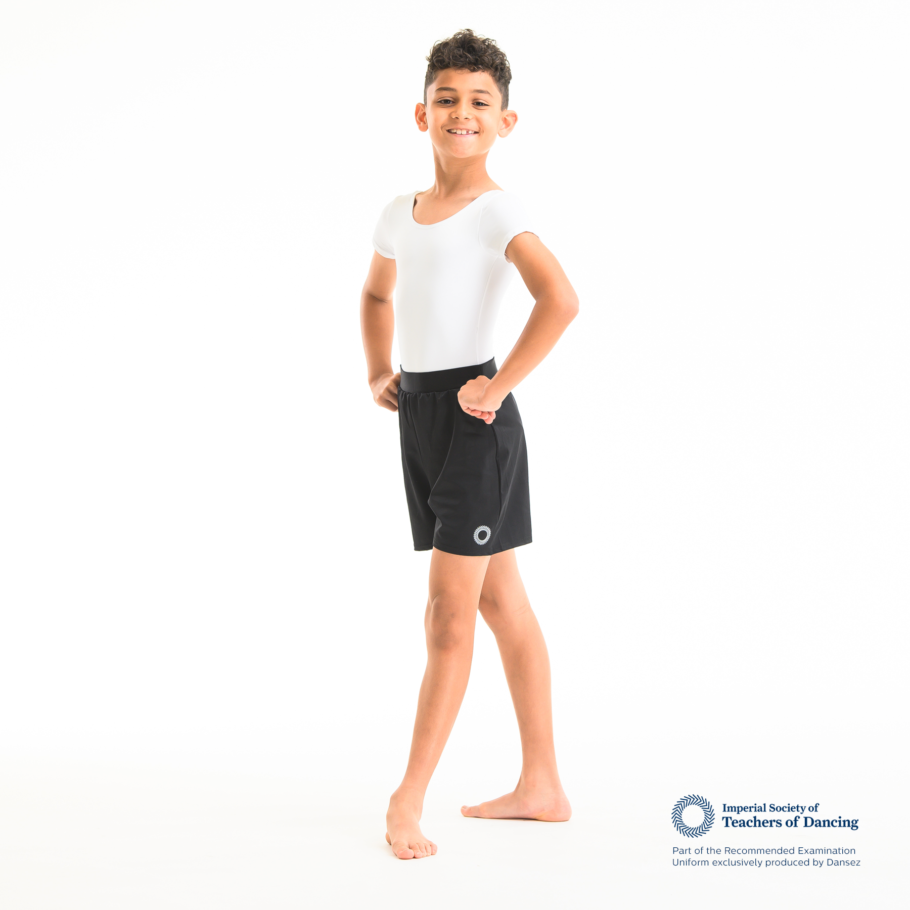 ISTD Full Bottom Leotard - White (Boys Fit Young Dancer)