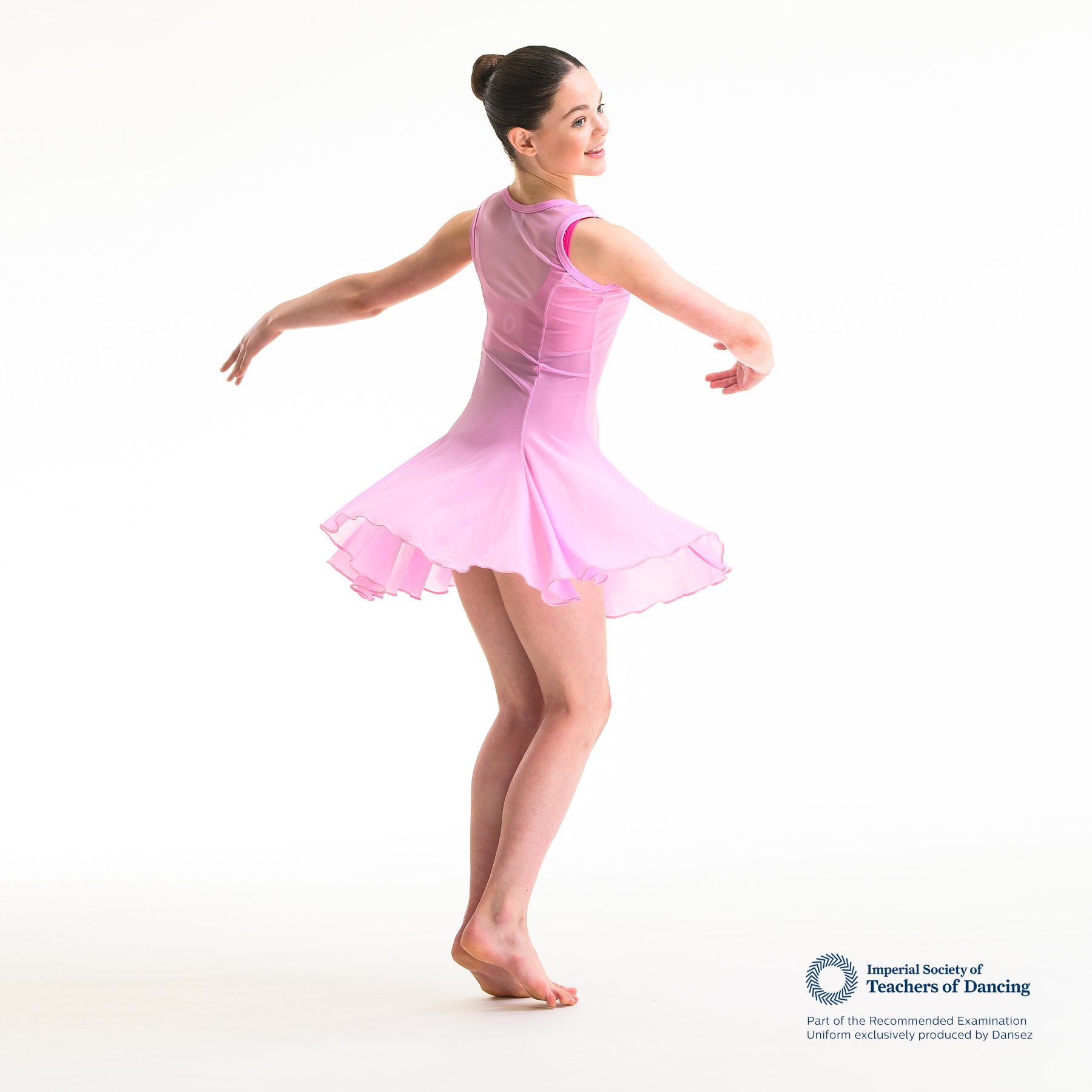 ISTD Mesh Greek Tunic - Light Pink (Junior Dancer)