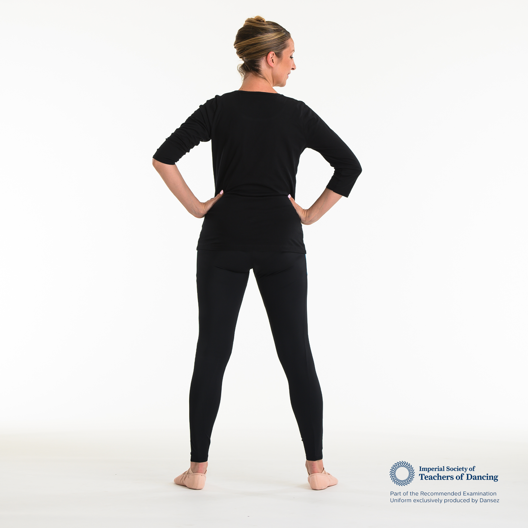 ISTD Leggings With Contrast Pocket - Black/Deep Pink (Teachers)