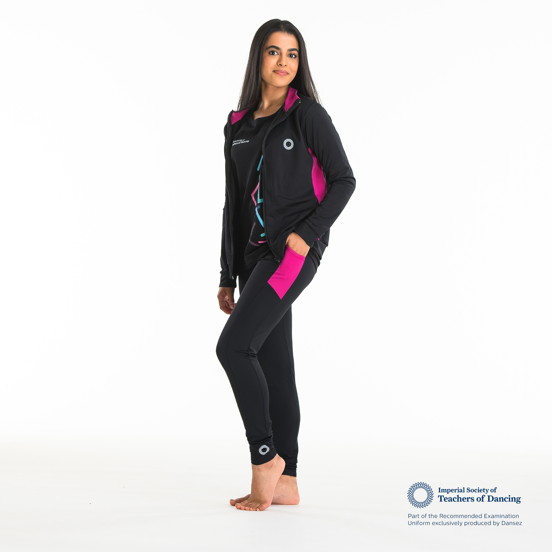 ISTD Unisex Panelled Jacket  - Black/Deep Pink (Teachers)