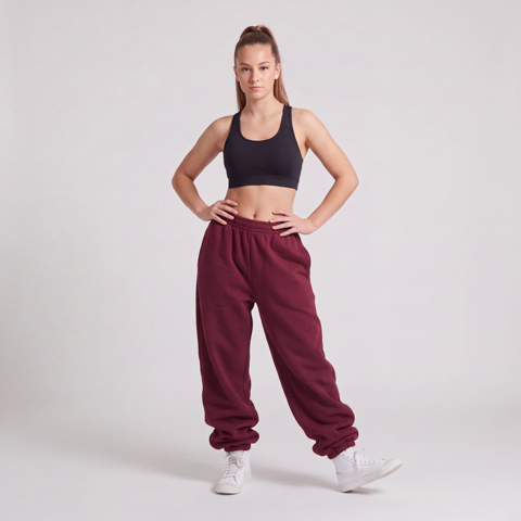 Baggy Joggers - Burgundy