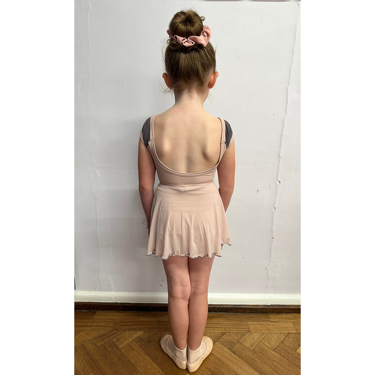Contrast Sleeve Leotard Pink/Mocha