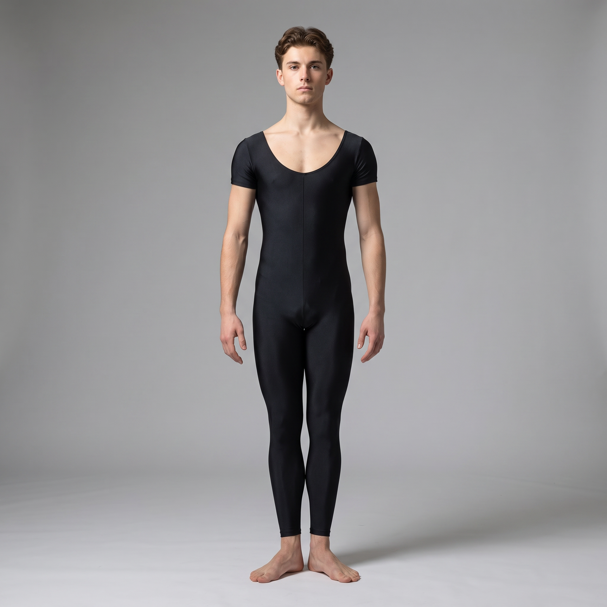Men's Cap Sleeve Unitard Black