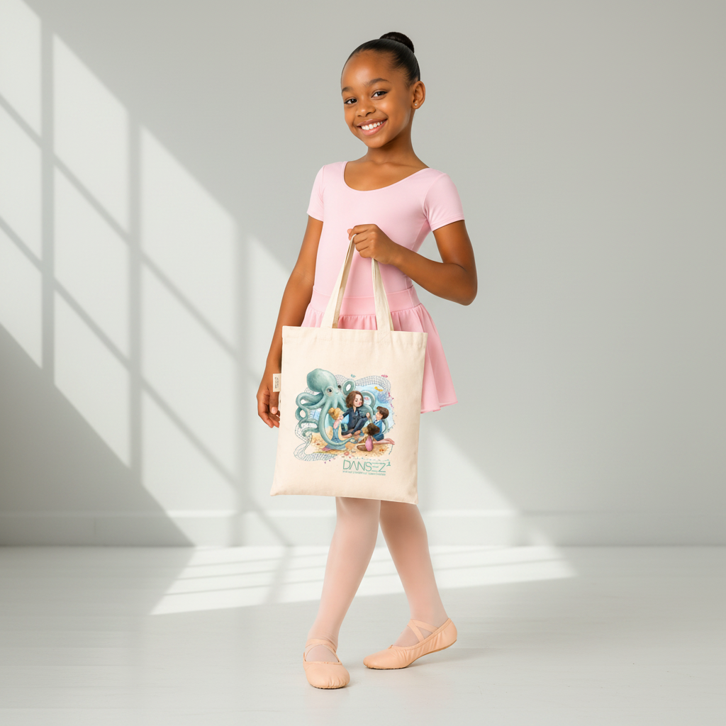 Young Dancer with Tote Bag in Pink AlexiaB Skirt Leotard