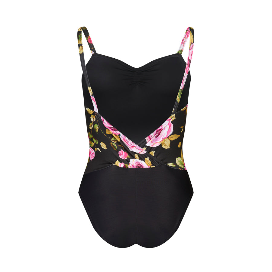 Wrap Back Camisole Leotard Rose Print