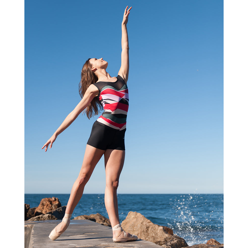 Boatneck Geo Leotard 1902 With shorts in Mallorca